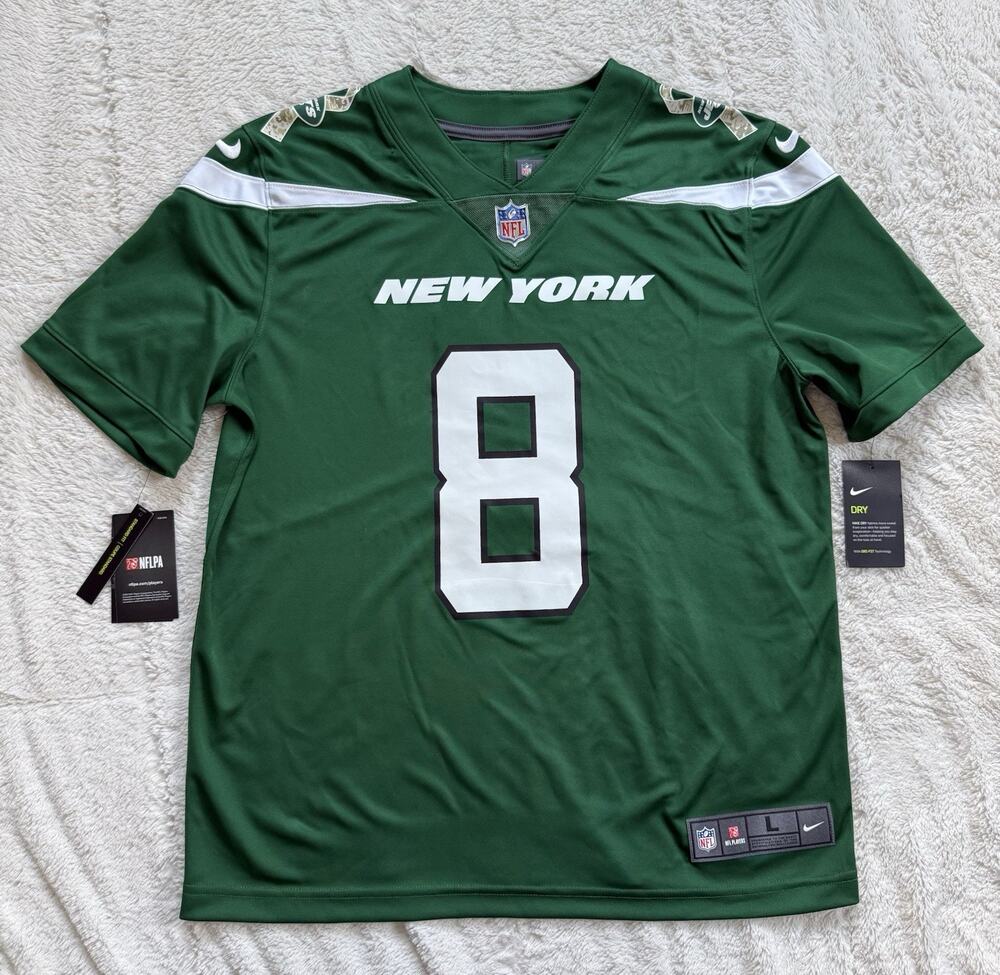 NEW $140 Nike New York Jets Salute to Service Green Jersey Mens Large #8 NFL